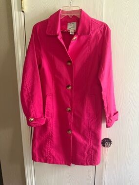 Old Navy Bright Pink Single-Breasted Trench Coat